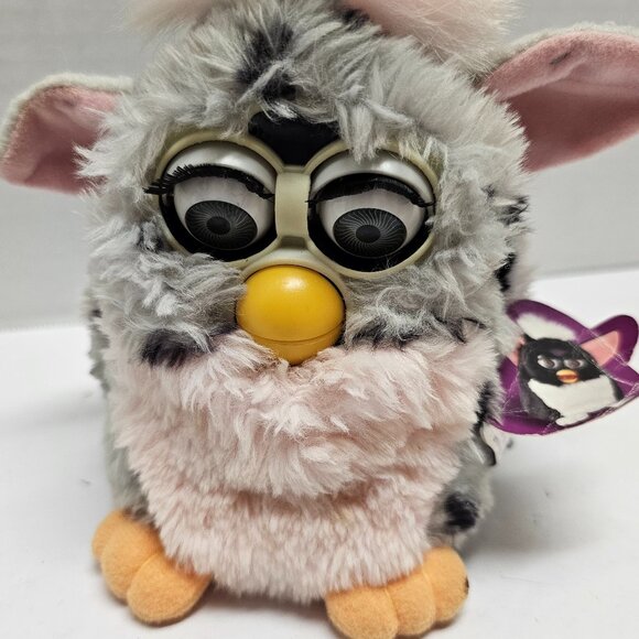custom furby 1998 leopard one of a kind vintage grey pink spots WORKS | #1994544852